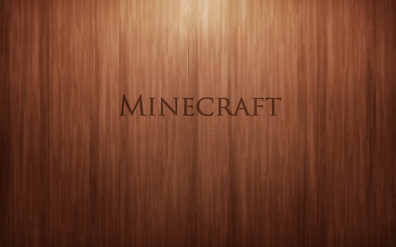 Minecraft logo on wood