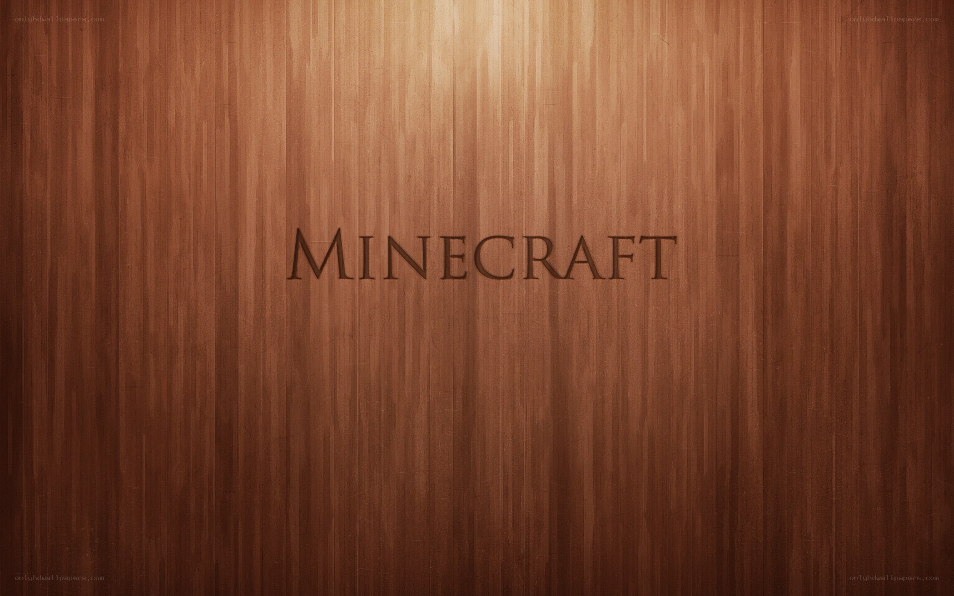 Minecraft logo on wood