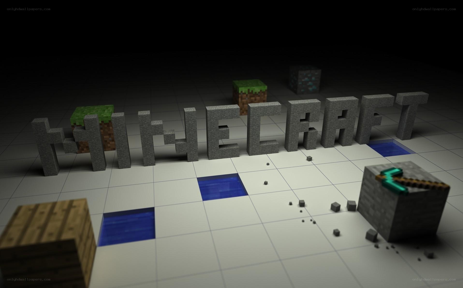 Minecraft logo with blocks