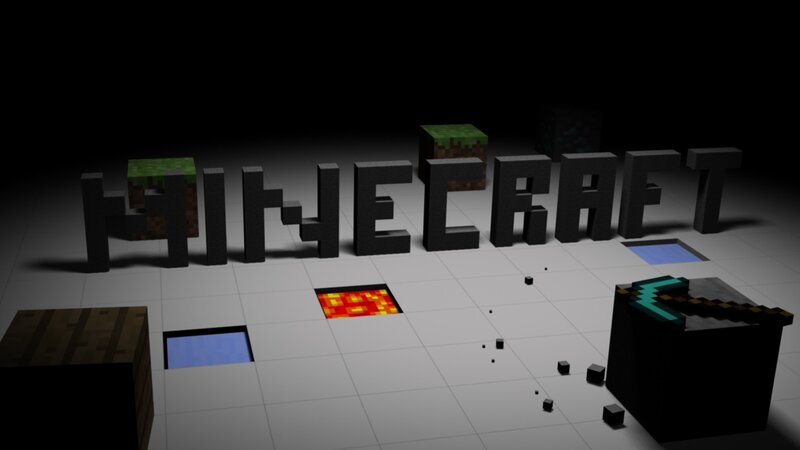 Minecraft Logo with Blocks — Black, Dramatic