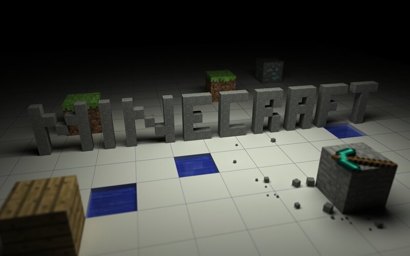 Minecraft logo with blocks