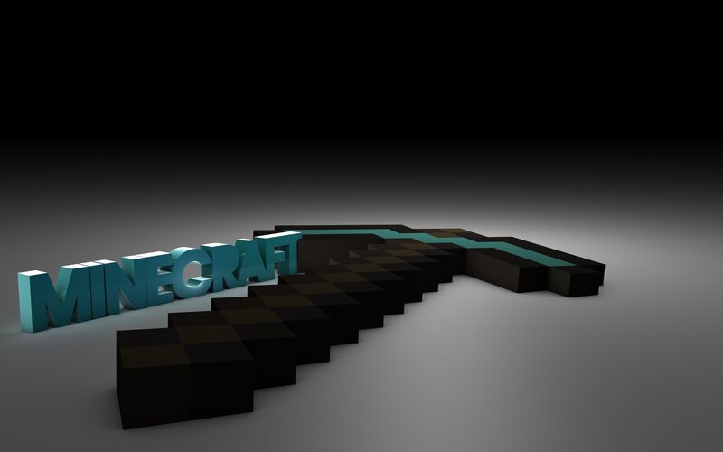Minecraft logo with pickaxe