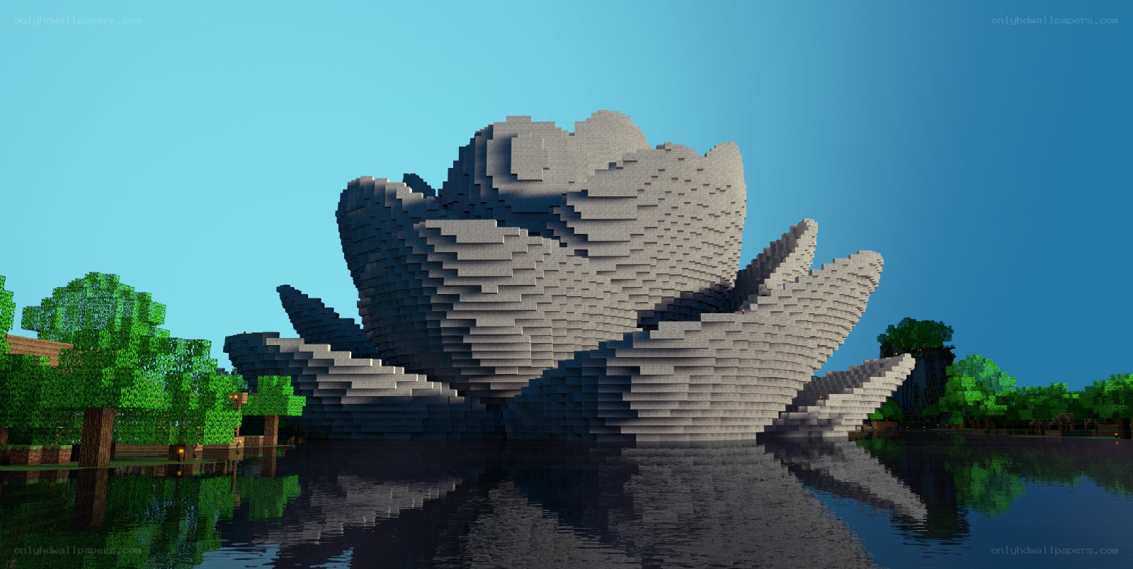 Minecraft lotus flower sculpture