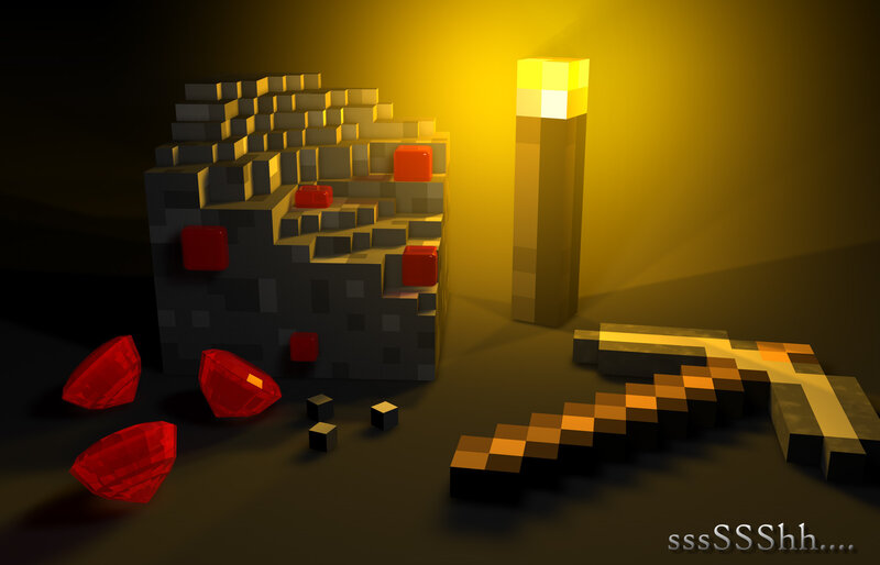 Minecraft mining scene