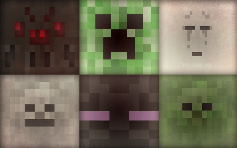 Minecraft mob faces collage