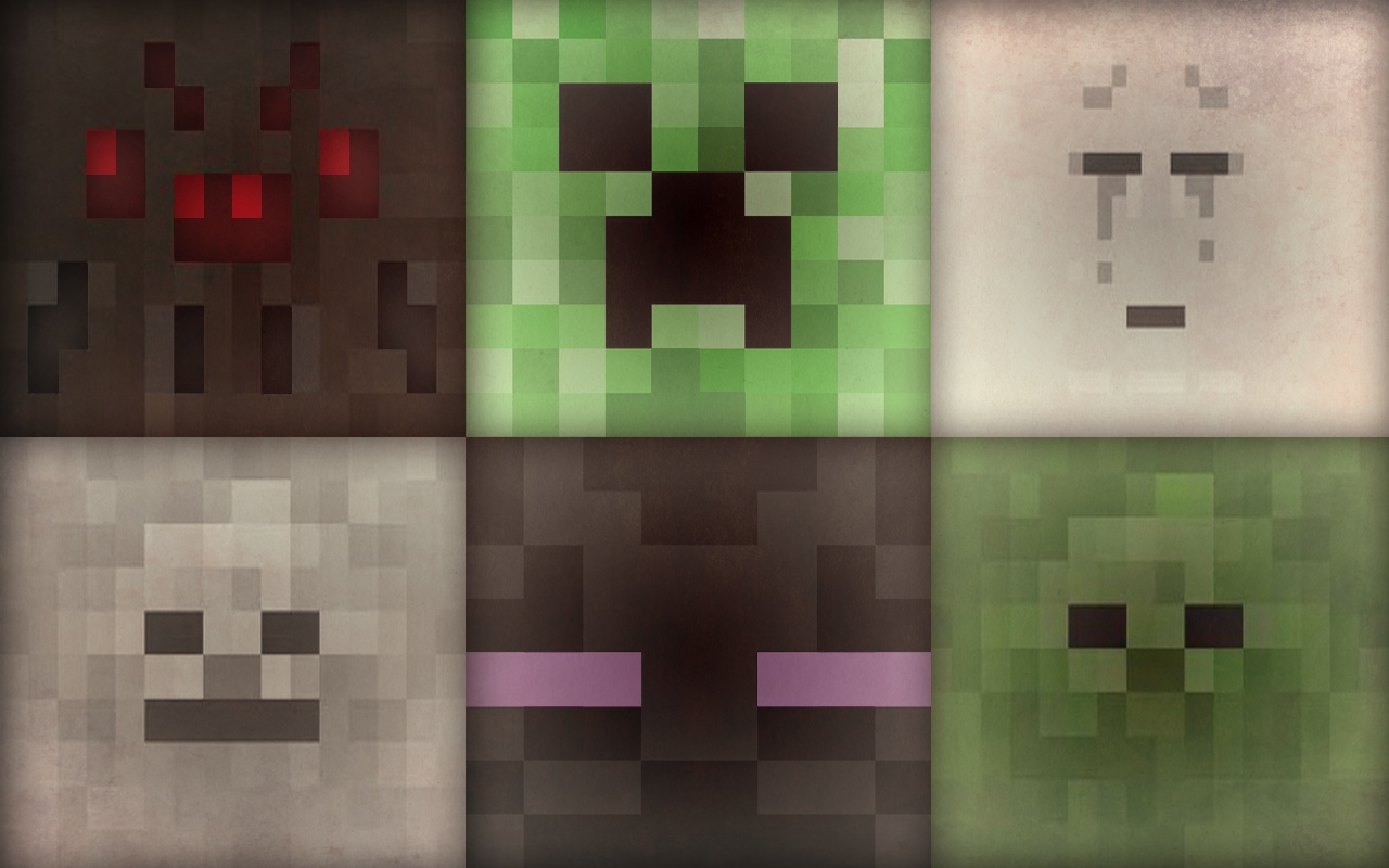 Minecraft mob faces collage
