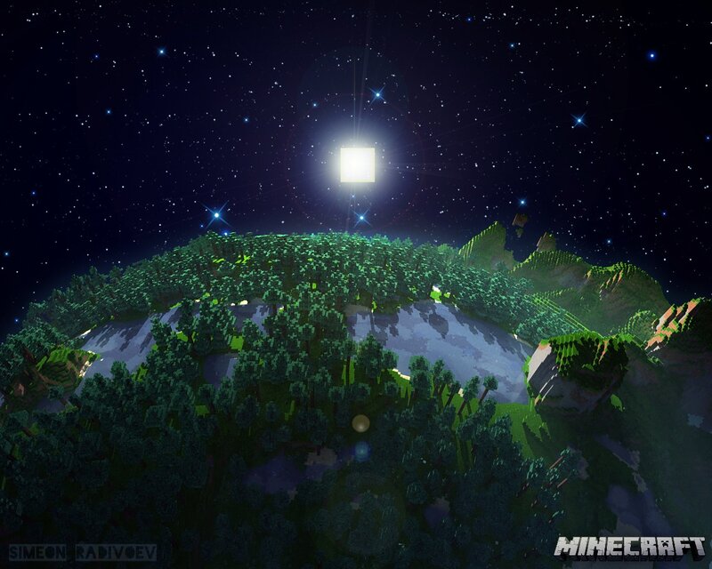 Minecraft night landscape