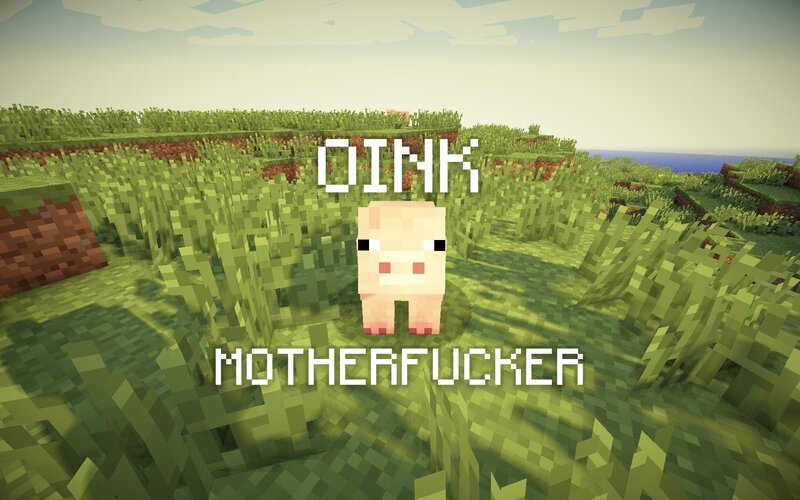 Minecraft pig in grass