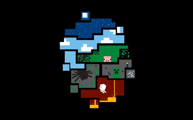 Minecraft pixel art collage