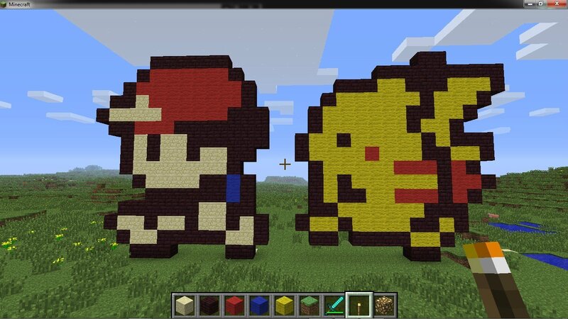 Minecraft pixel art of Pokémon