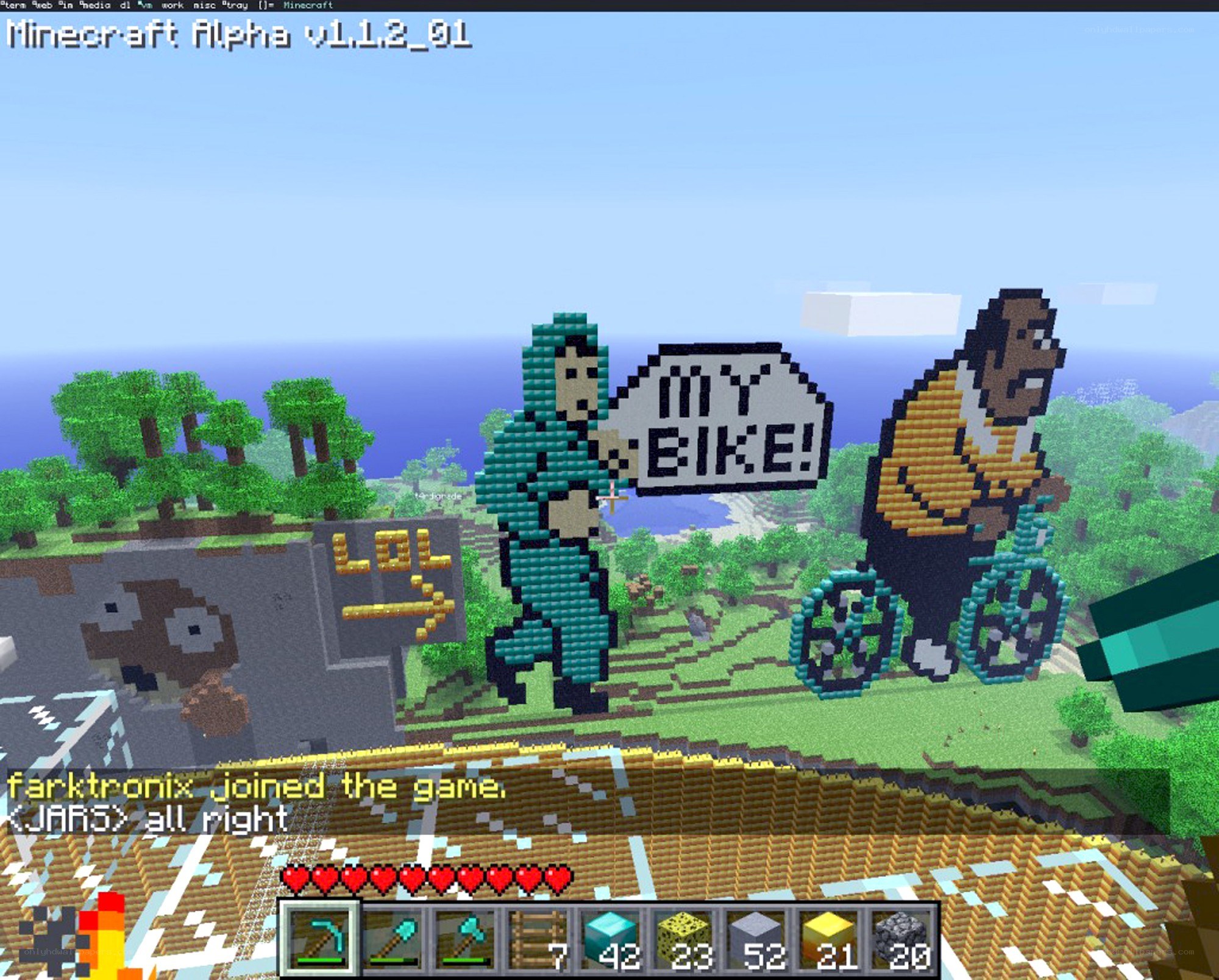 Minecraft pixel art scene