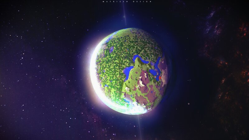 Minecraft Planet from Space — Green