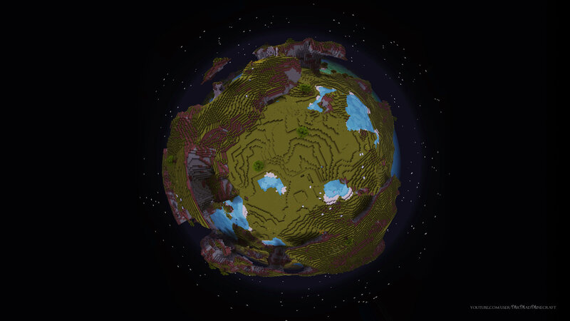 Minecraft planet from space