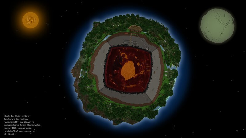 Minecraft Planet with Volcano