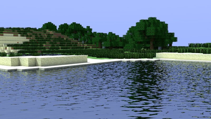 Minecraft River Landscape — Blue, Serene