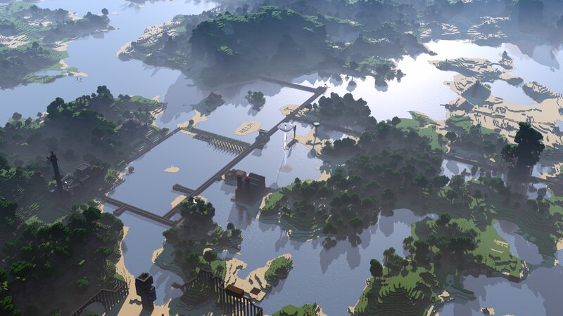 Minecraft River Landscape — Green