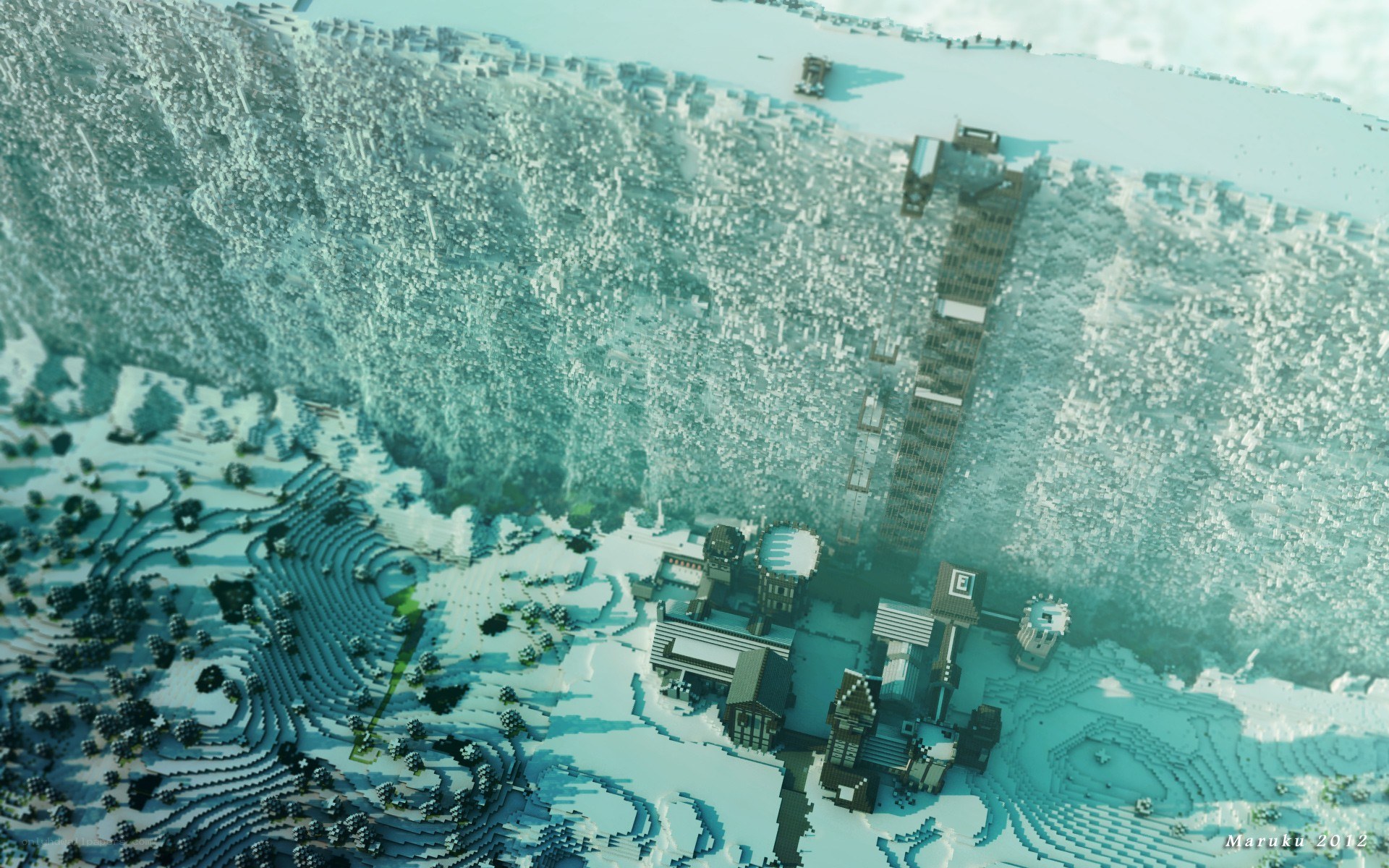 Minecraft snowy village