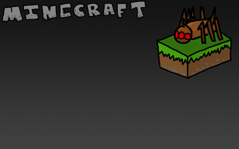 Minecraft spider on grass block