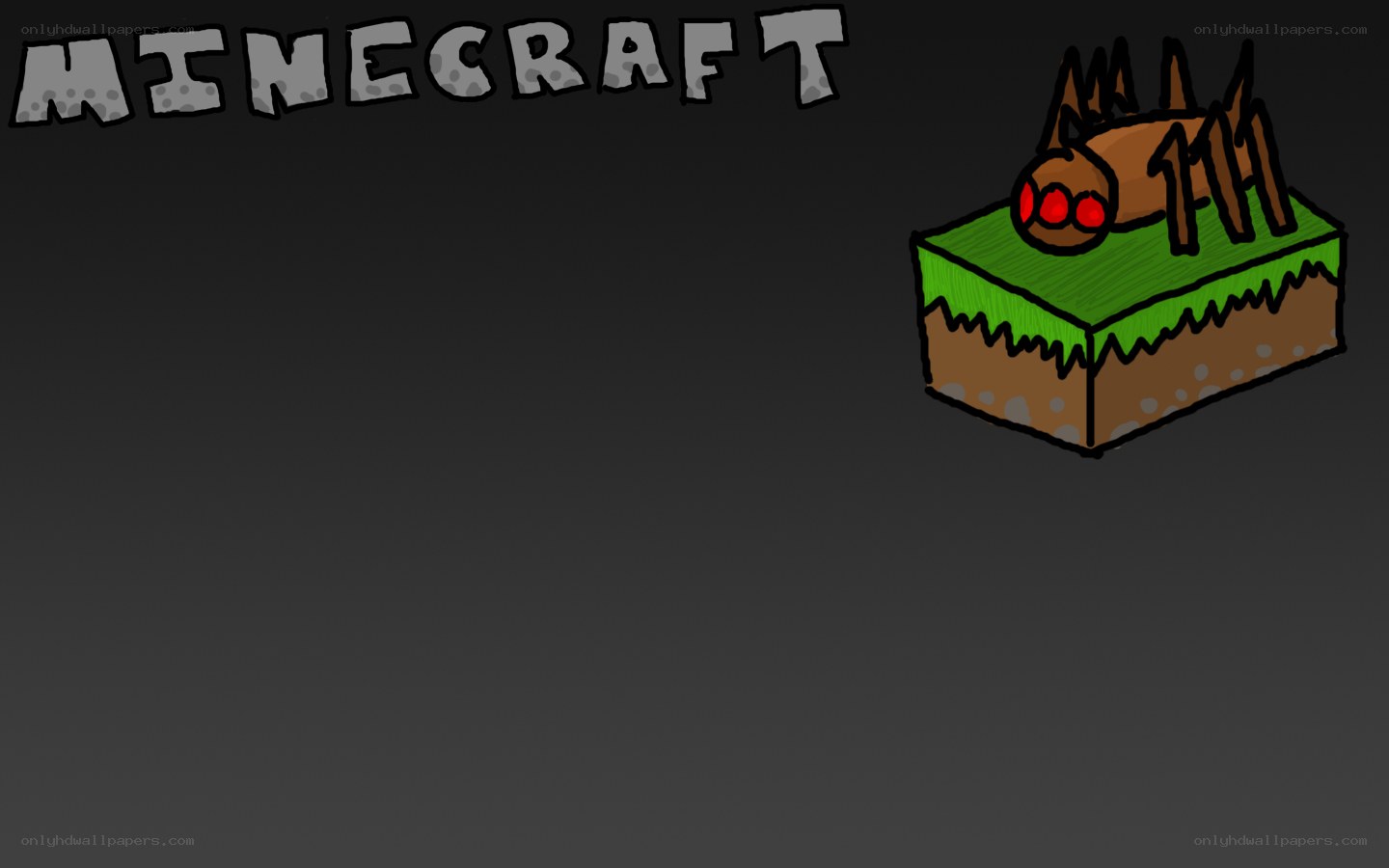 Minecraft spider on grass block