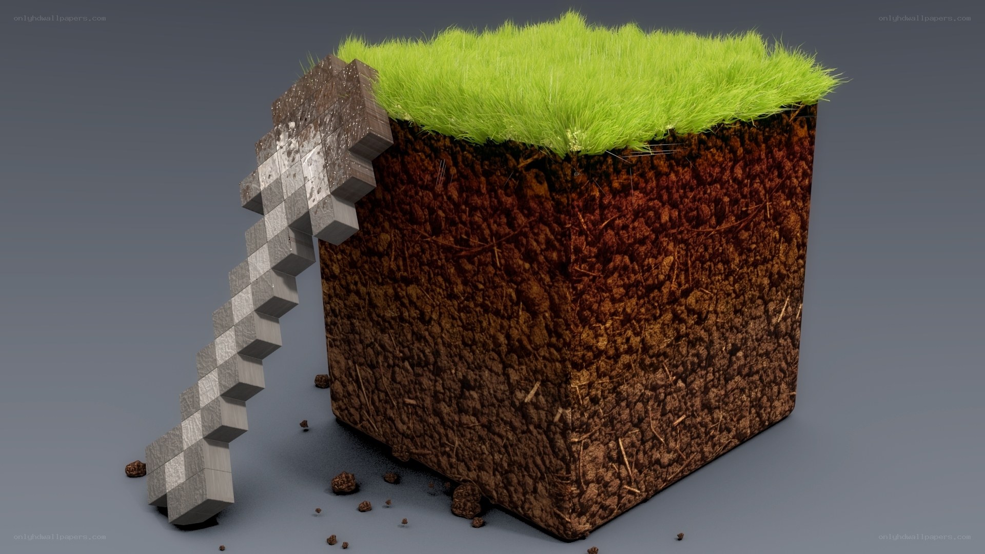 Minecraft-style block with pickaxe