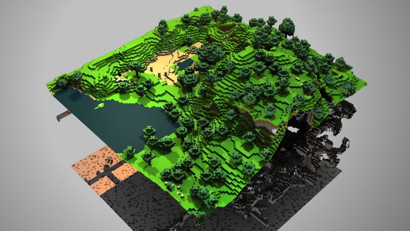 Minecraft-style landscape