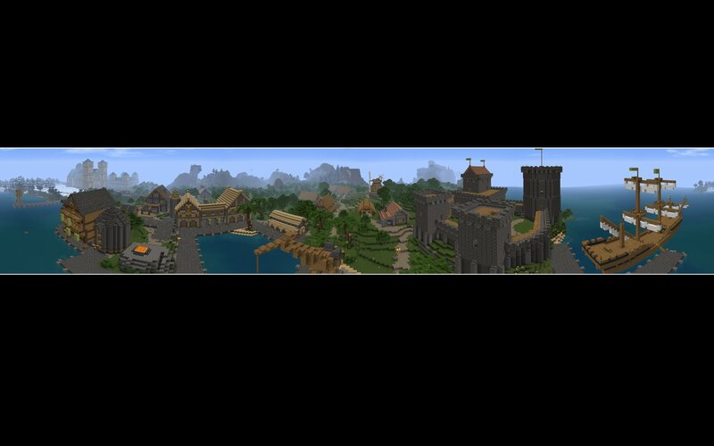 Minecraft village and castle