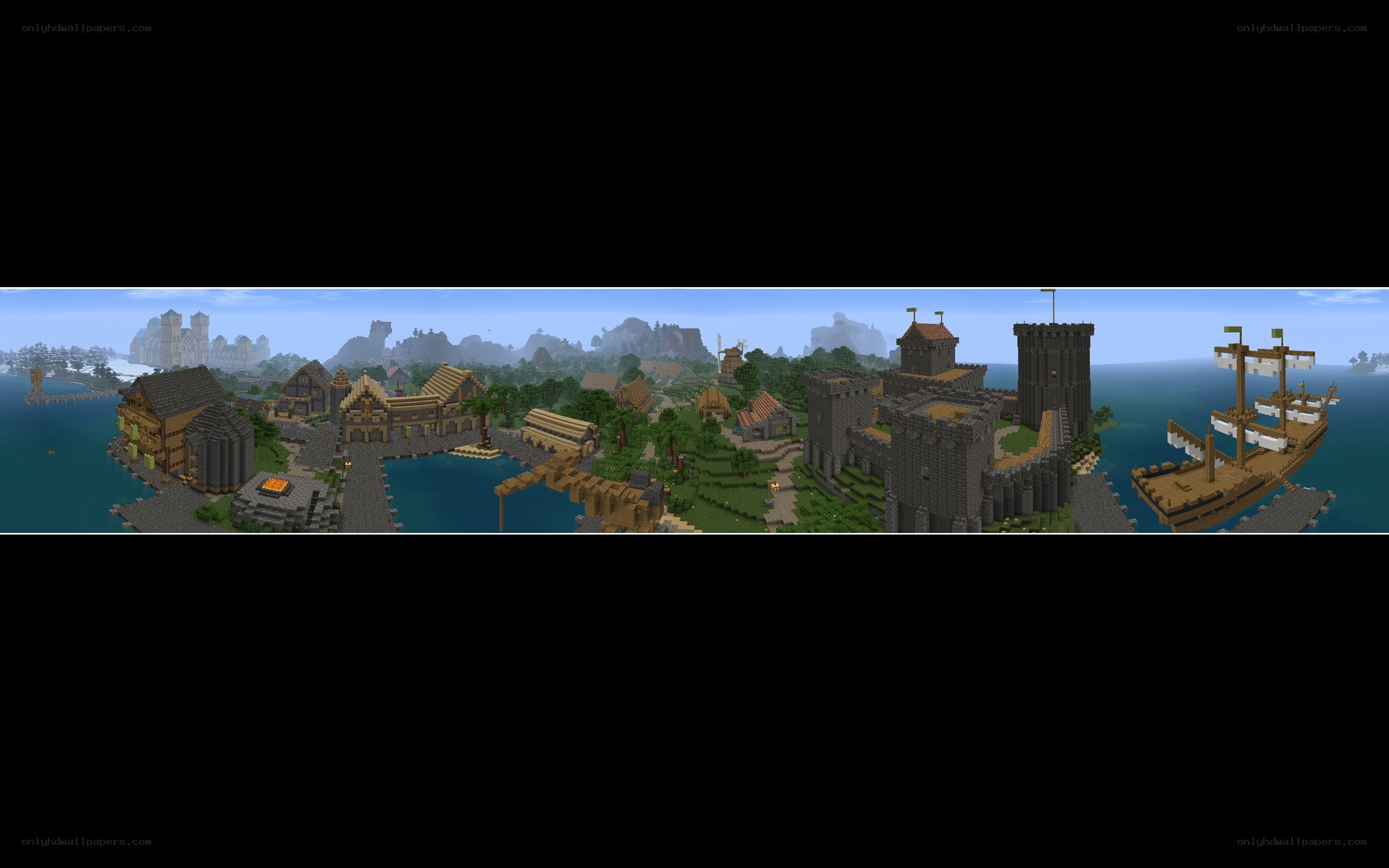 Minecraft village and castle