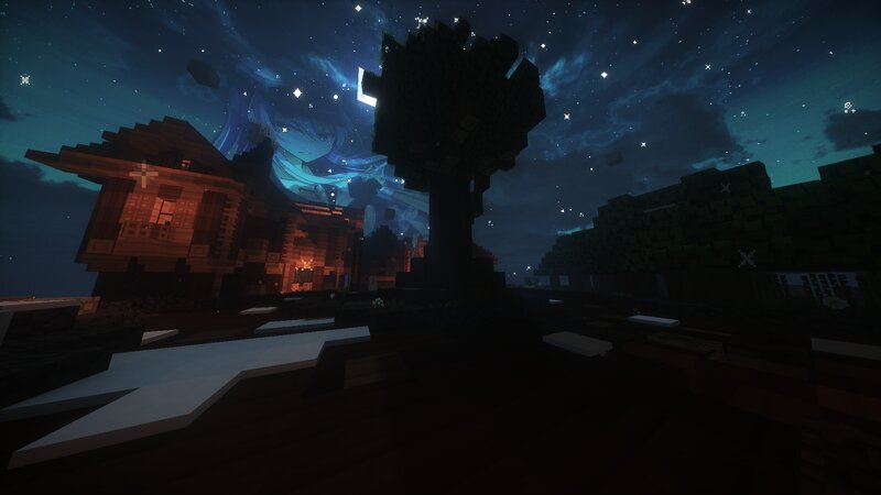 Minecraft Village at Night