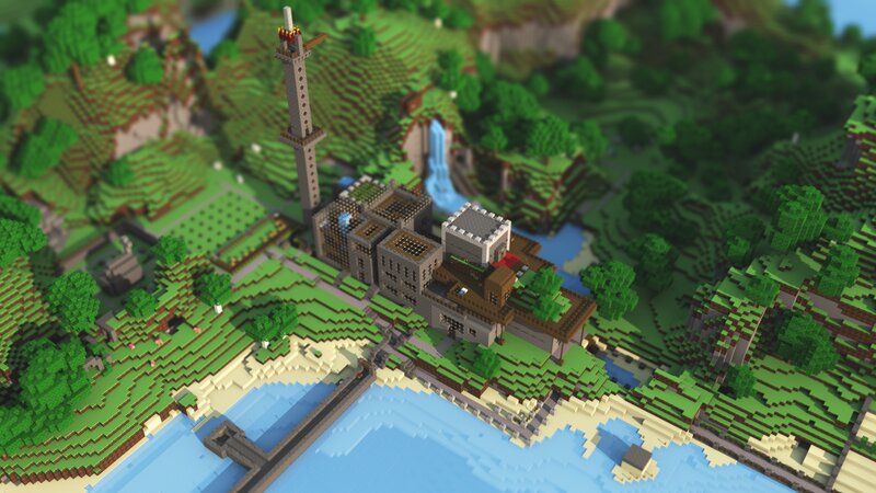 Minecraft Village by Water