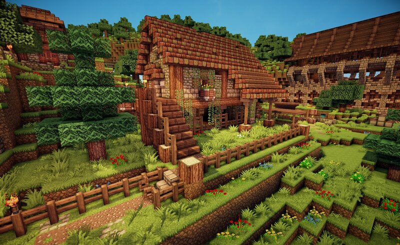Minecraft Village House — Green