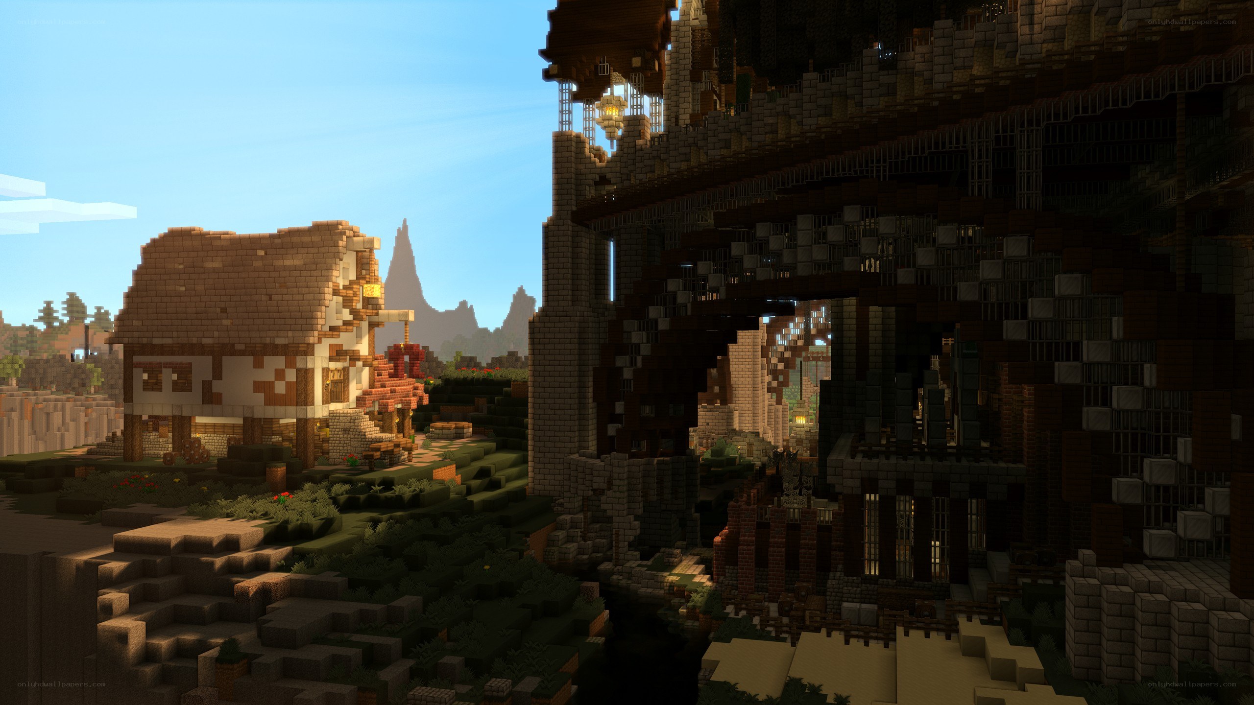 Minecraft village scene