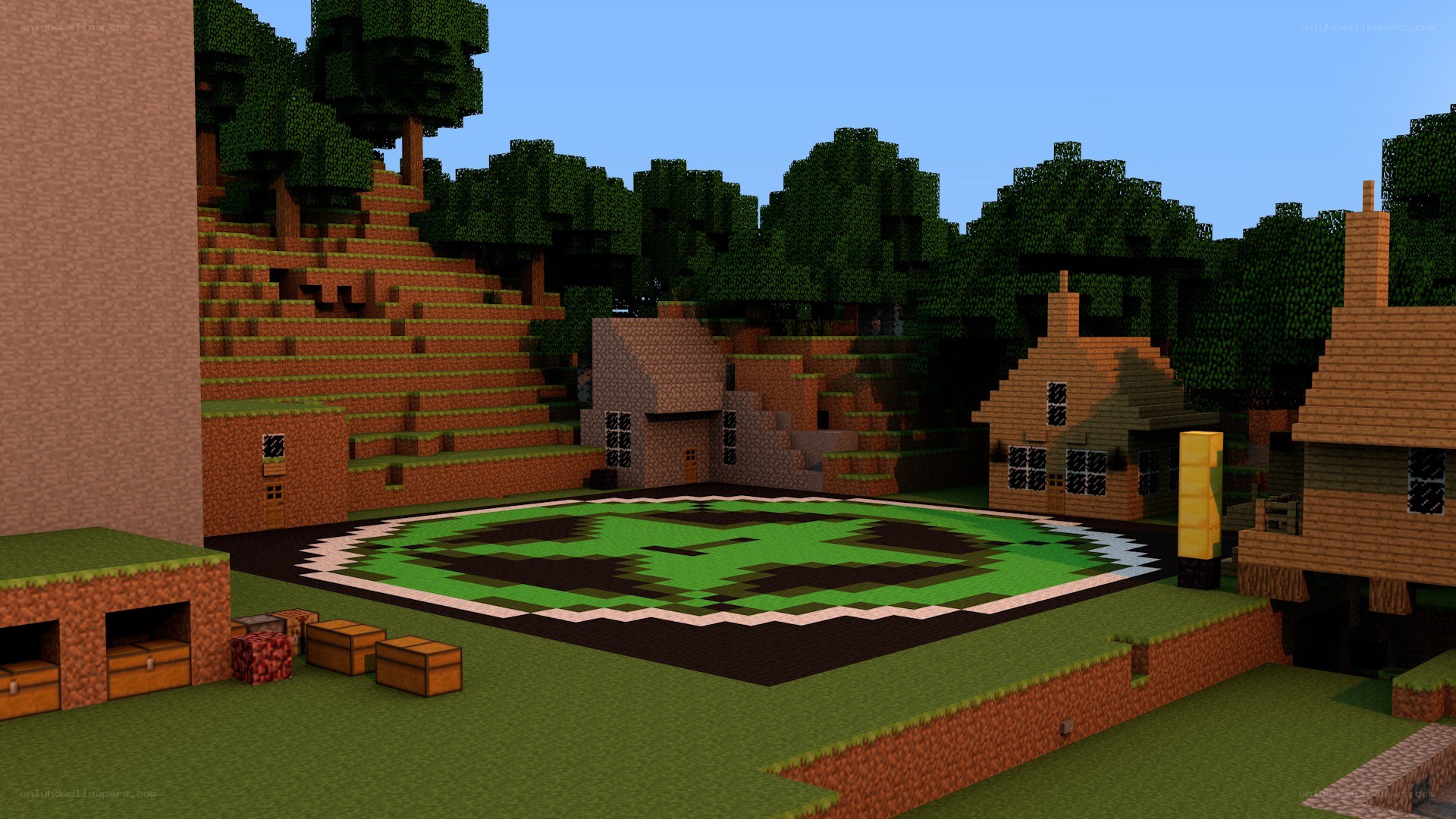 Minecraft village scene