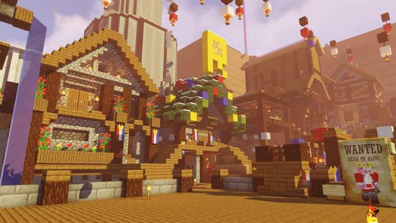 Minecraft Village Scene — Brown