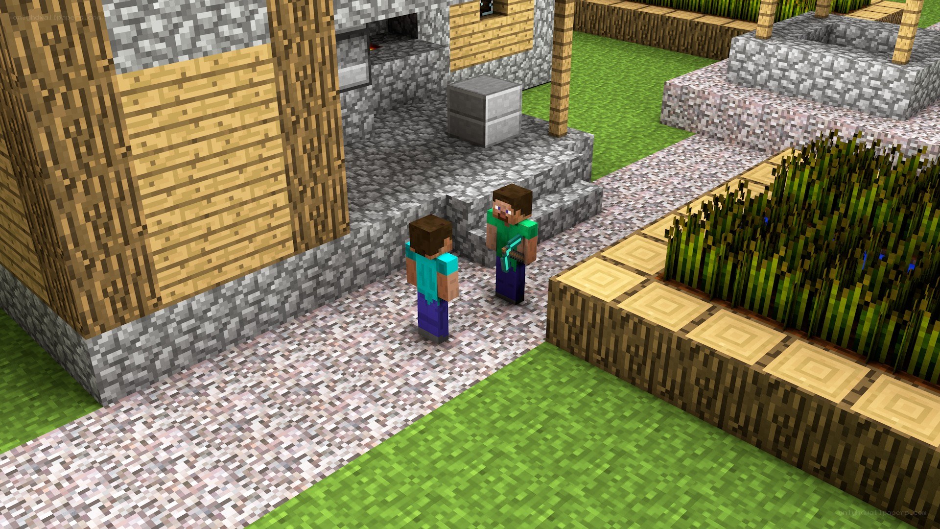 Minecraft village scene