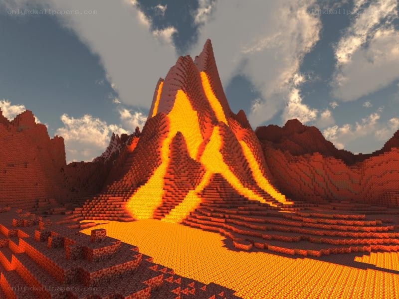 Minecraft volcano landscape