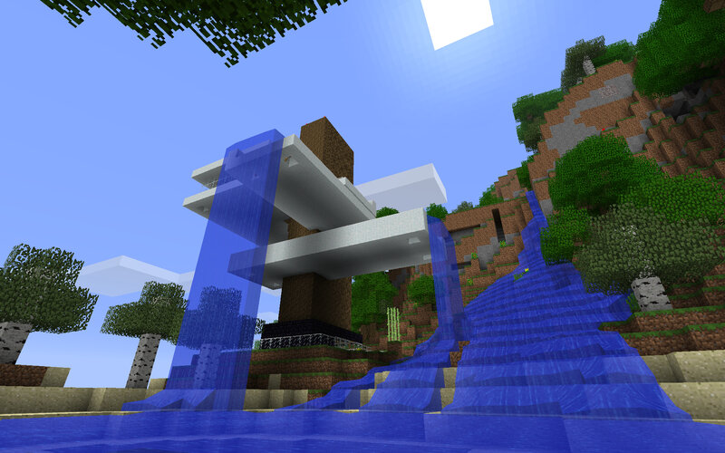 Minecraft waterfall structure