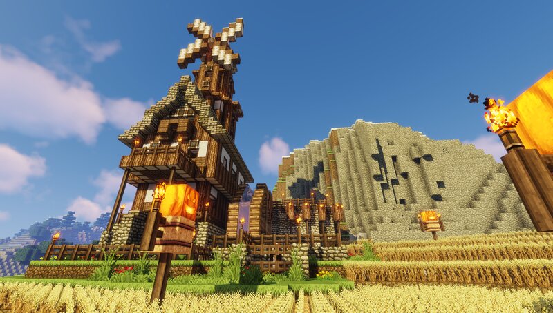 Minecraft Windmill Village