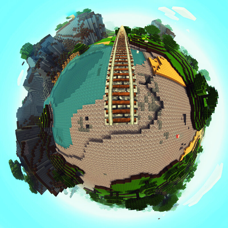 Minecraft World Sphere — Blue