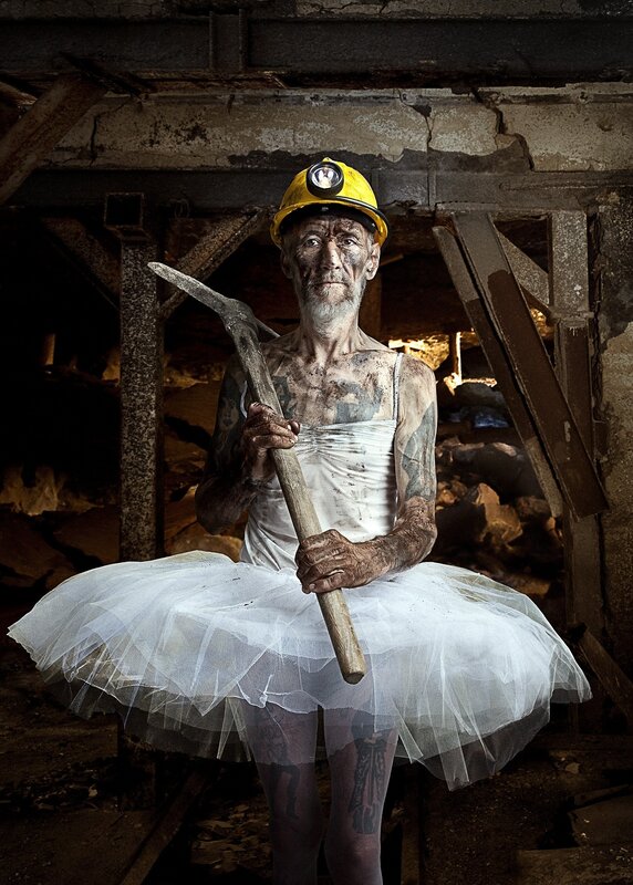 Miner in Ballet Tutu — White