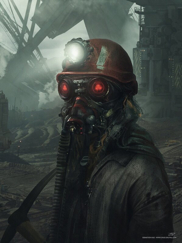 Miner in Gas Mask