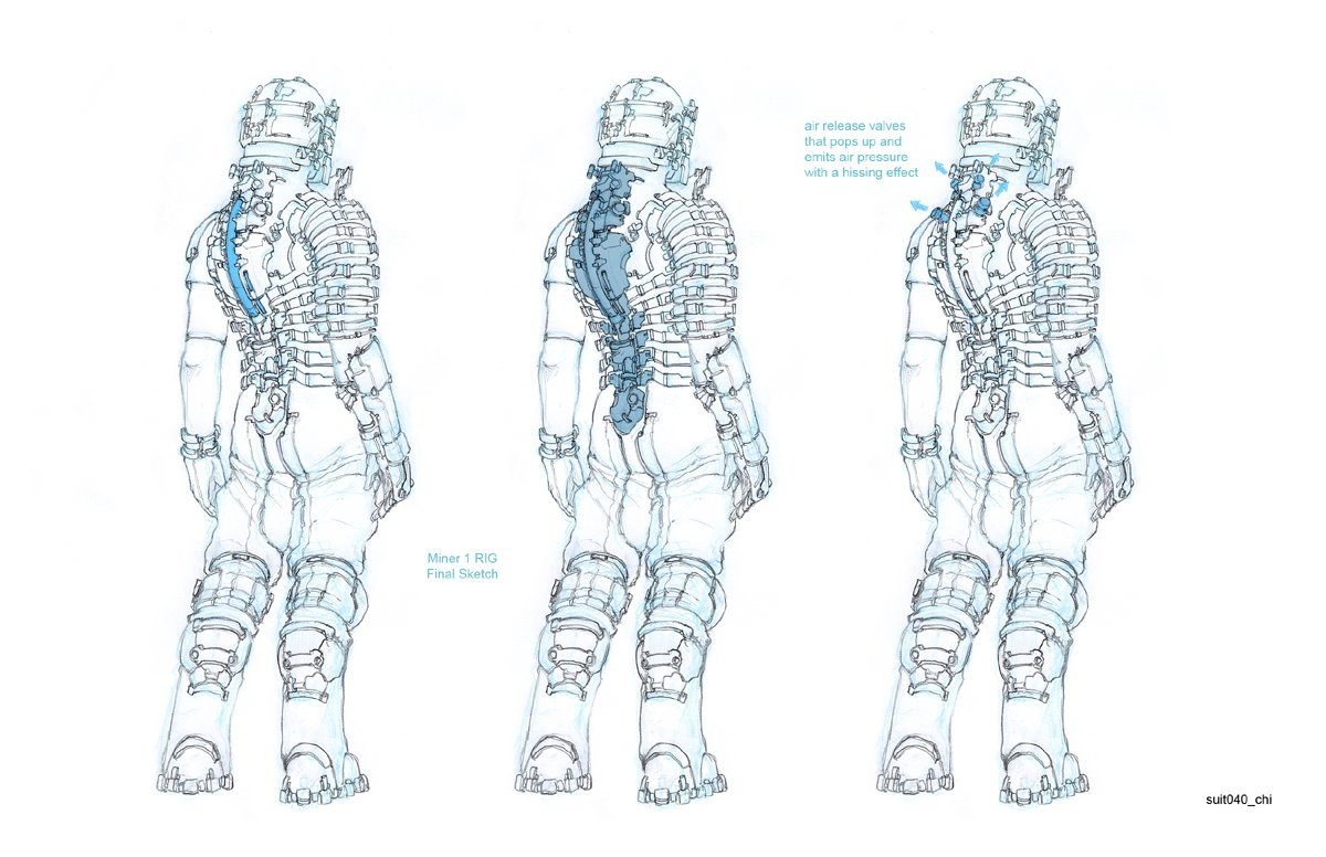 miner suit design sketches