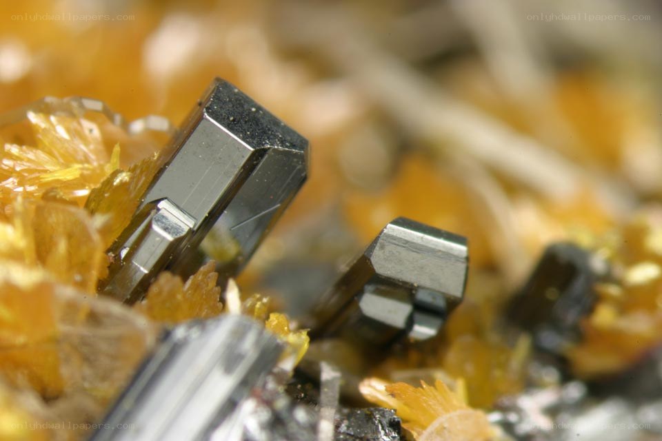 mineral crystals in close-up
