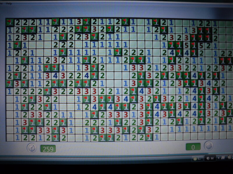 Minesweeper game in progress
