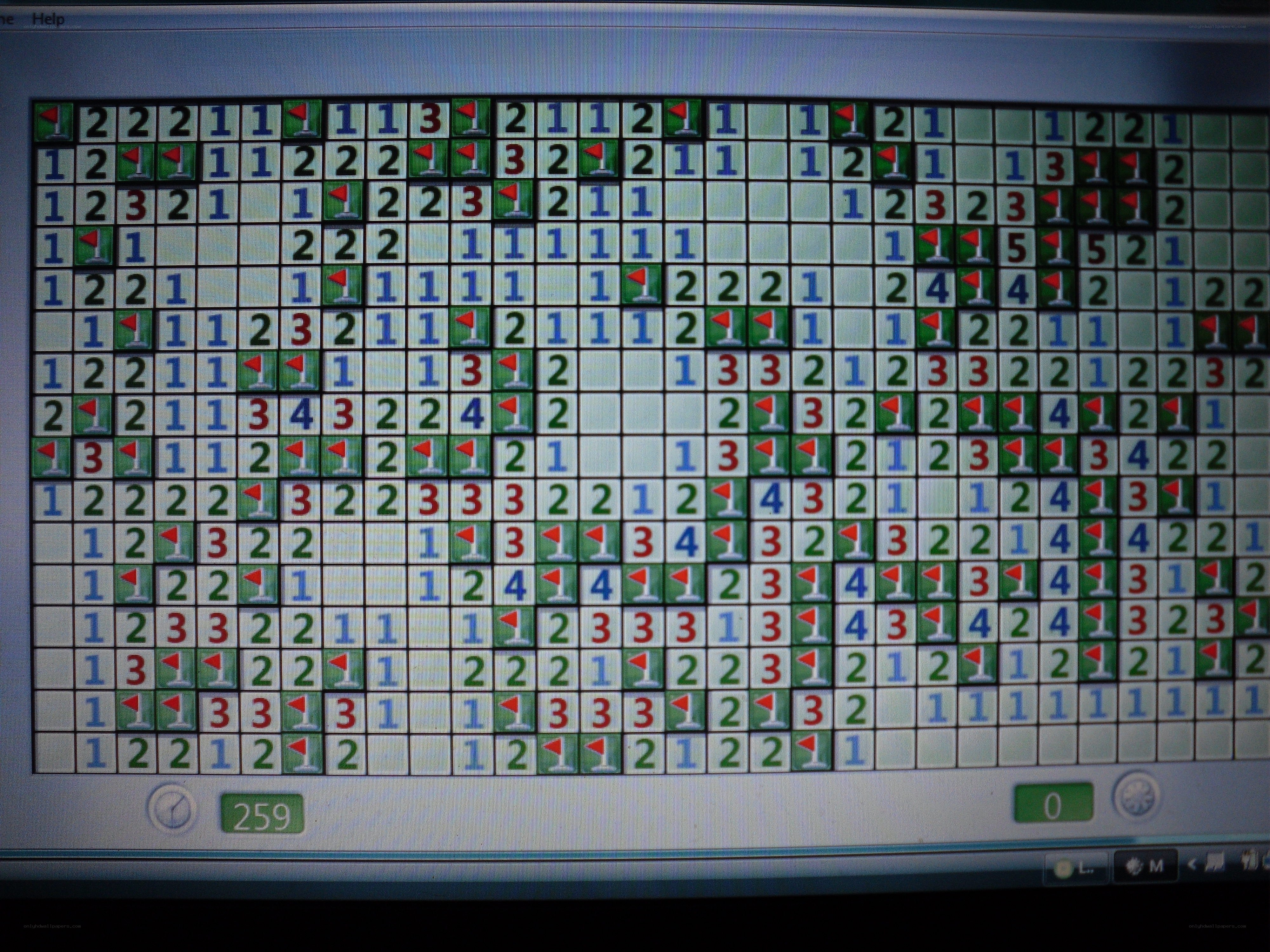 Minesweeper game in progress