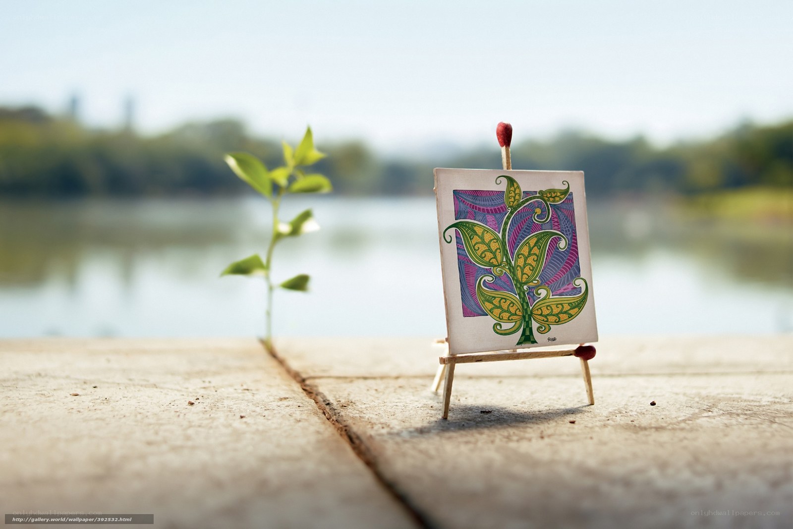 Mini art display by the water