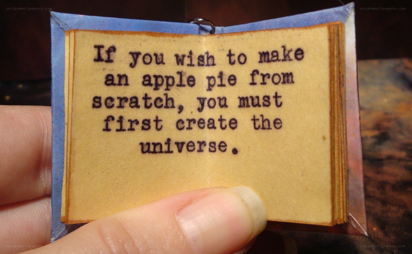 mini book with quote