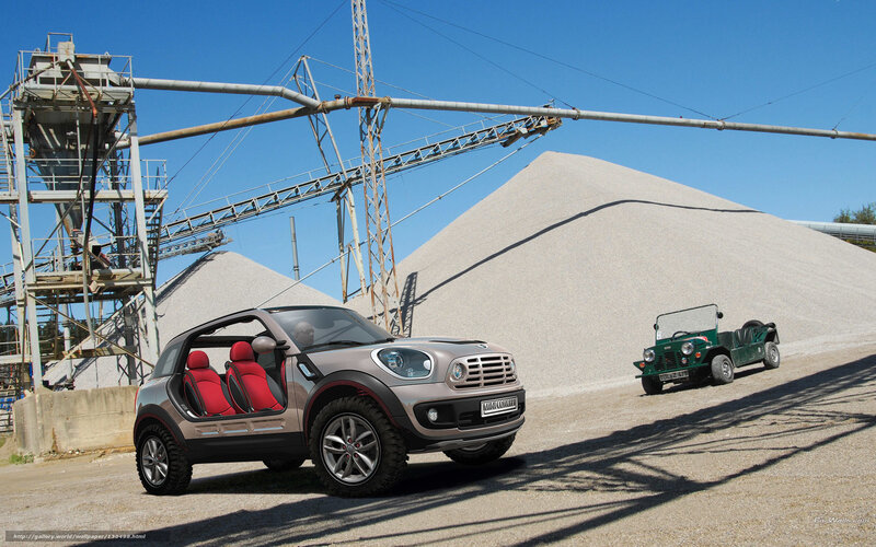 Mini concept car at quarry