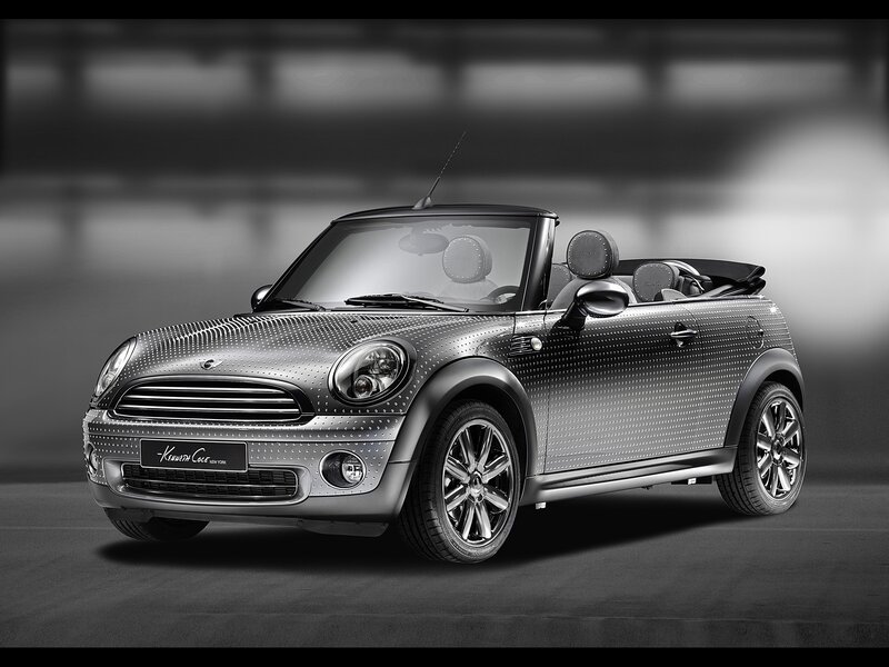 Mini Cooper convertible with custom design