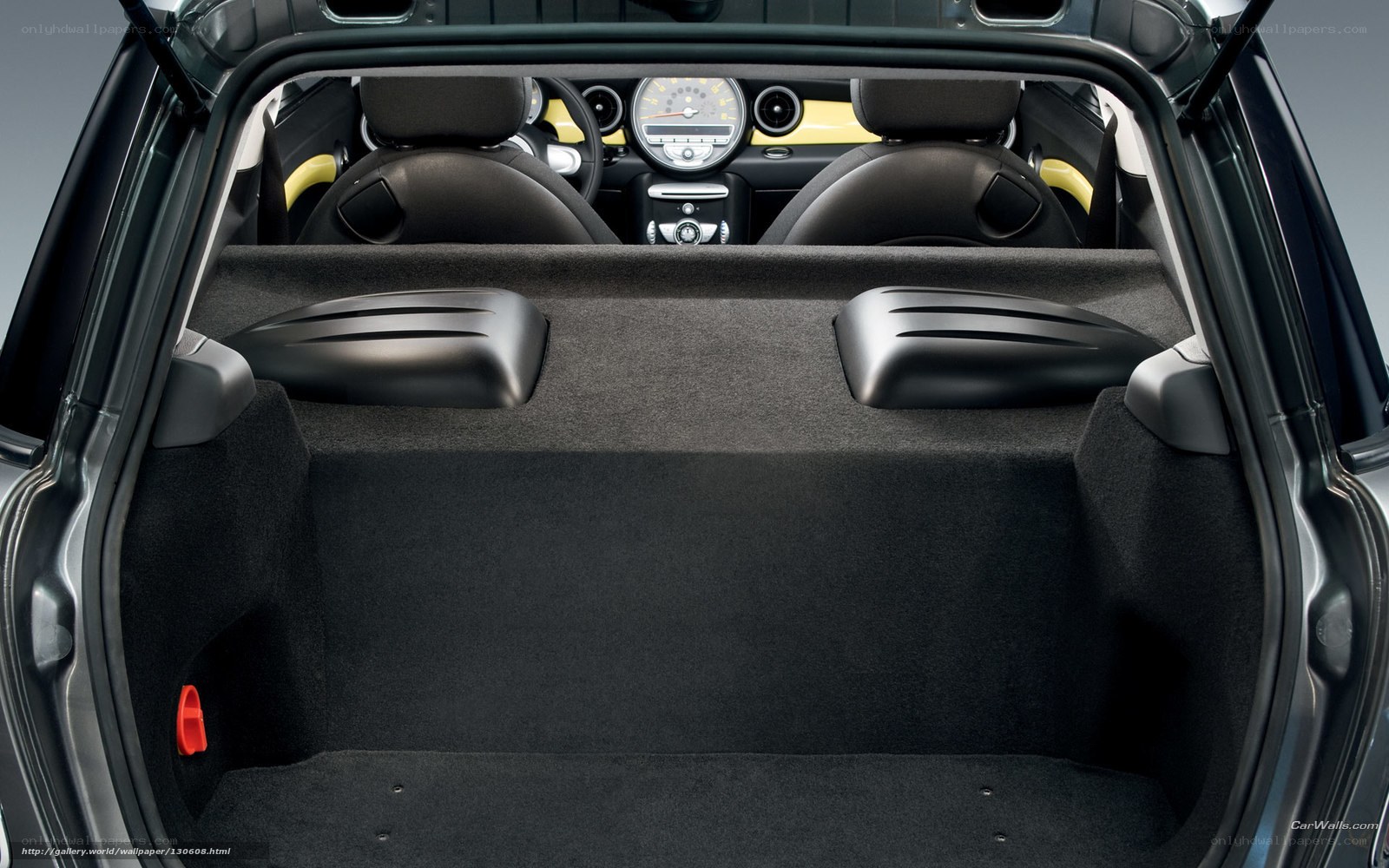 Mini Cooper interior trunk view