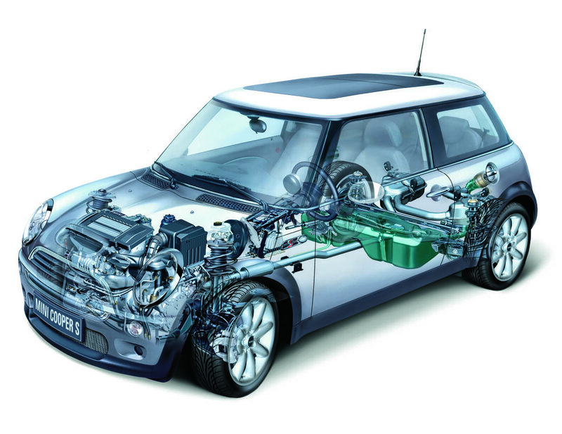 Mini Cooper S cutaway diagram